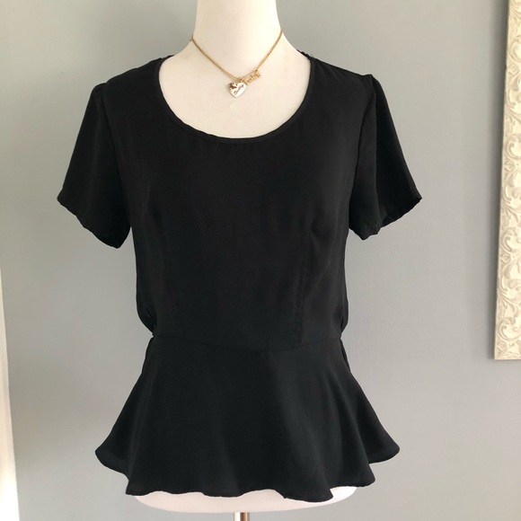 Marabelle XS Black Peplum Top - Picture 3 of 10